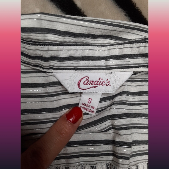Striped Classy Candies Dress Top Button Up - Picture 2 of 2